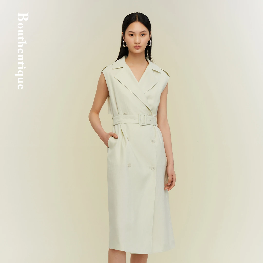 【粉丝专享】高支亚麻塑造宽肩廓形马甲223221G1L29