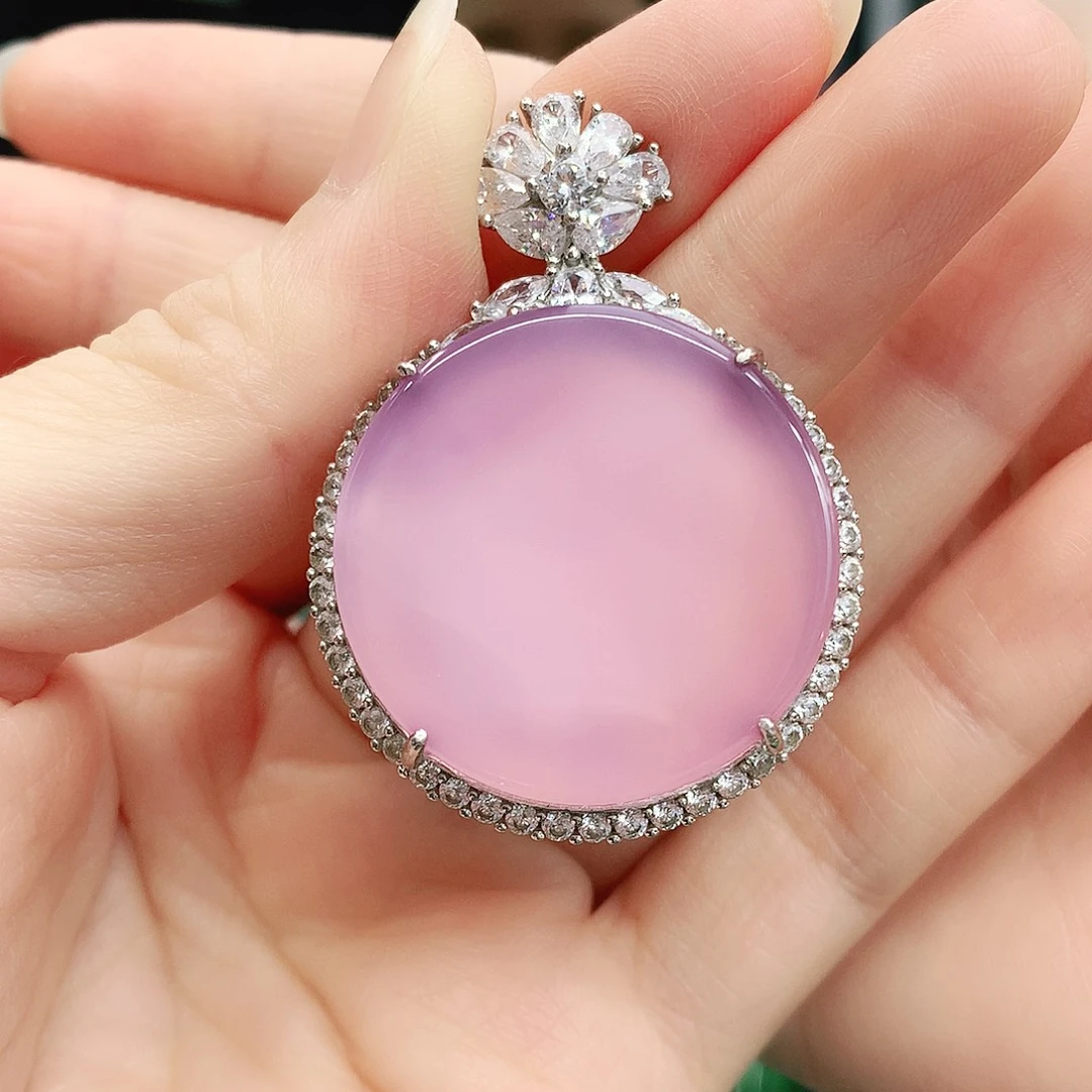 银S925镶嵌吊坠玛瑙/玉髓