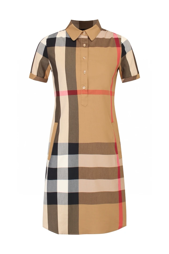 夏季新款2024气质风经典时尚连衣裙显瘦休闲格子撞色裙子866869