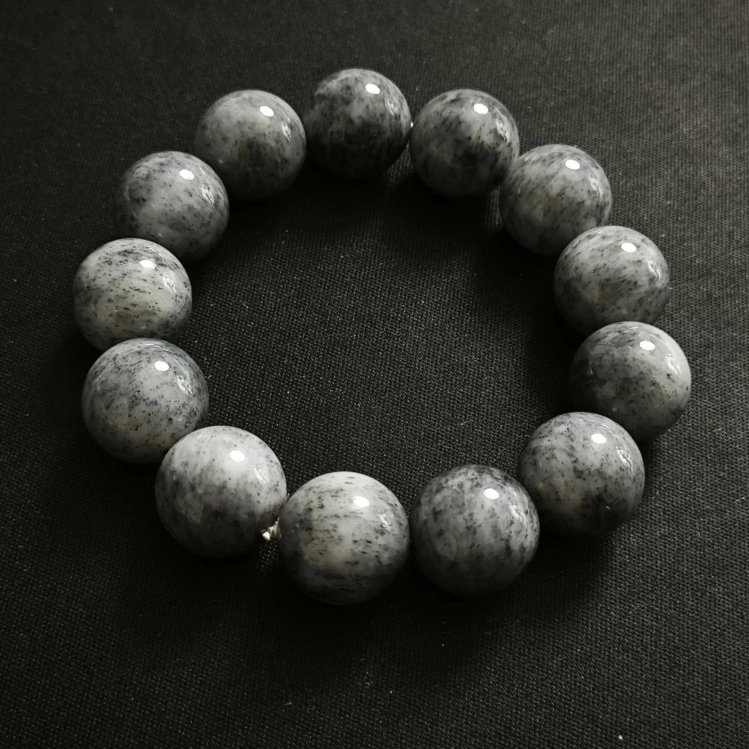 RCX0204创汇期和田墨玉墨玉飘花手串