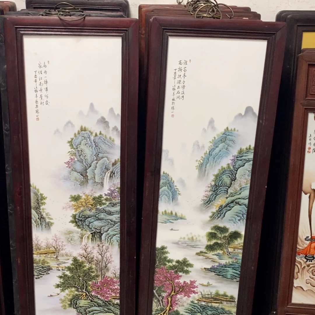 瓷片1.*2*40*2景德镇瓷板画柴窑烧制
