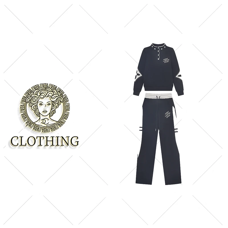 【CLOTHING/原创设计】B69208新款洋气百搭休闲套装