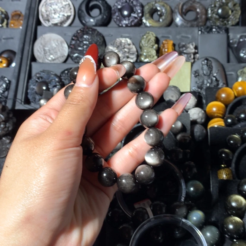 【闪购商品】黑曜岩手链未镶嵌琪*。