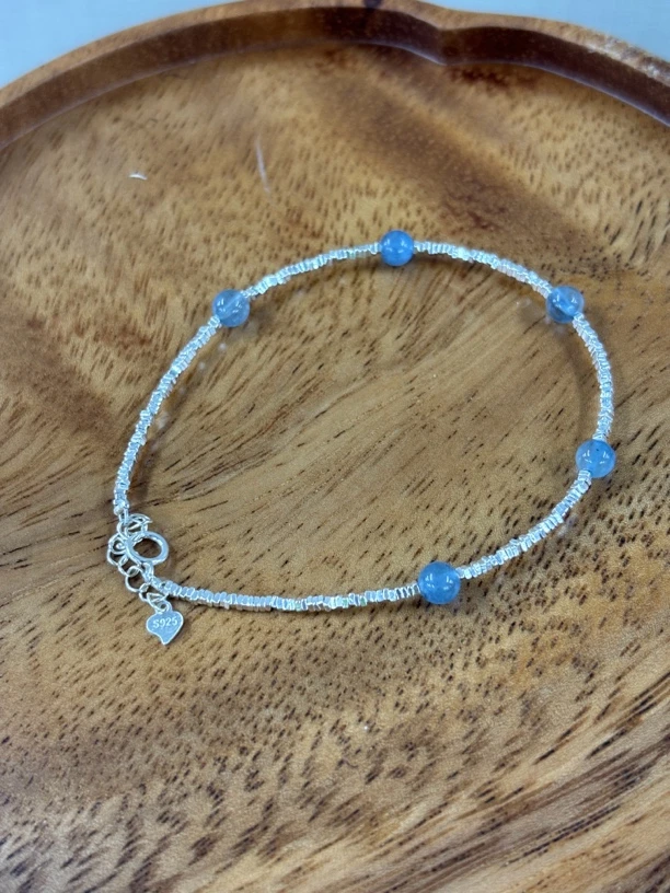 海蓝宝碎银设计款手链 发货多样性 发其一