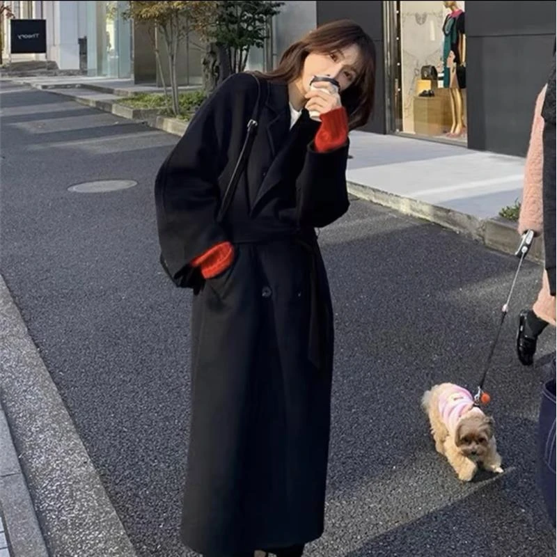 亏品【一生一件羊毛大衣】长款高定款高领羊毛大衣气质时尚8825