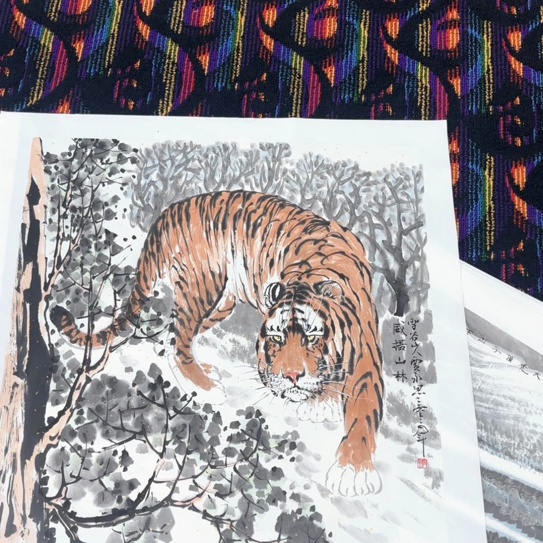 国画阿*儿国画花鸟斗方四尺 雪古琪