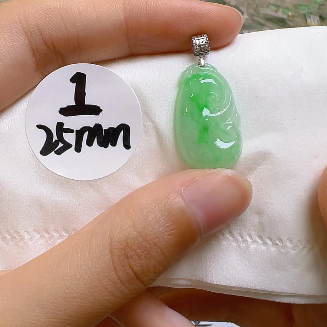 翡翠18K金镶嵌吊坠(不含链)翡翠