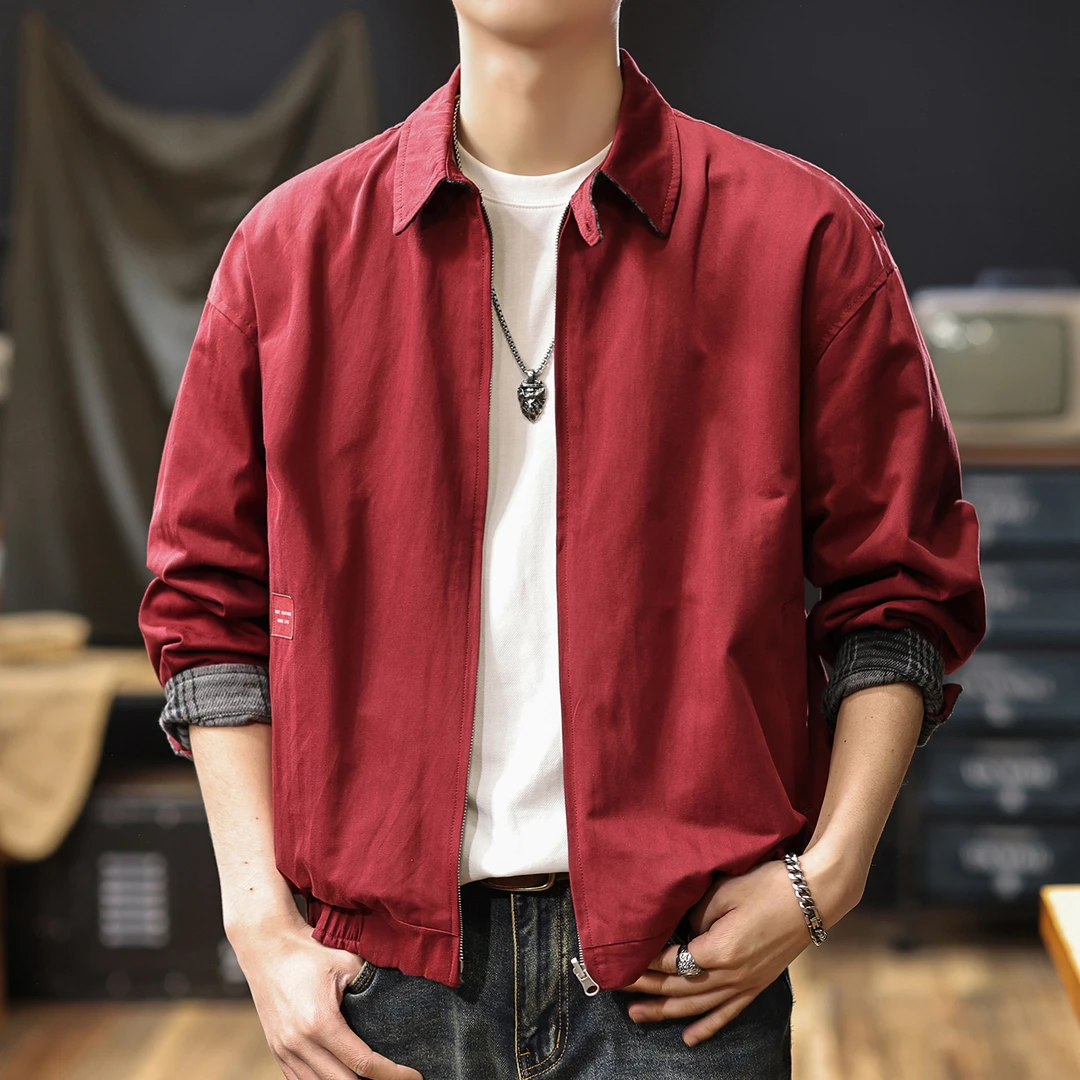 MR.MUDI/穆迪先生【双面穿】美式复古哈灵顿夹克男秋季新款痞帅外套