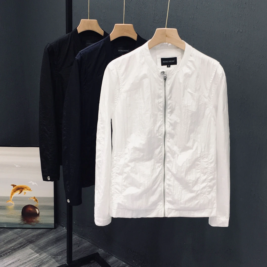 潮牌纯色棒球领男款夹克衫外套2025年春秋季时尚潮流修身开衫上衣
