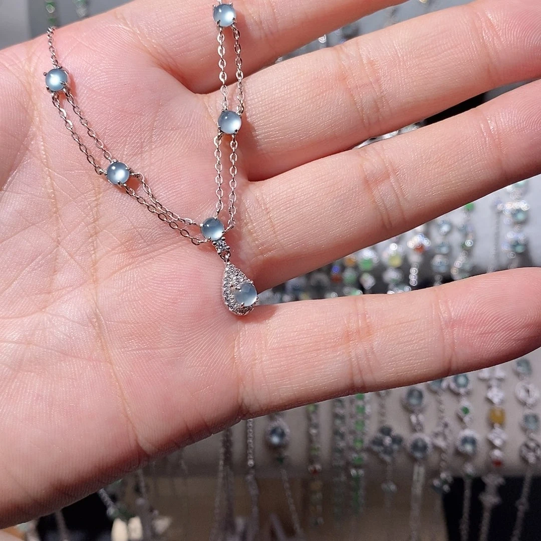 翡翠银S925镶嵌颈饰