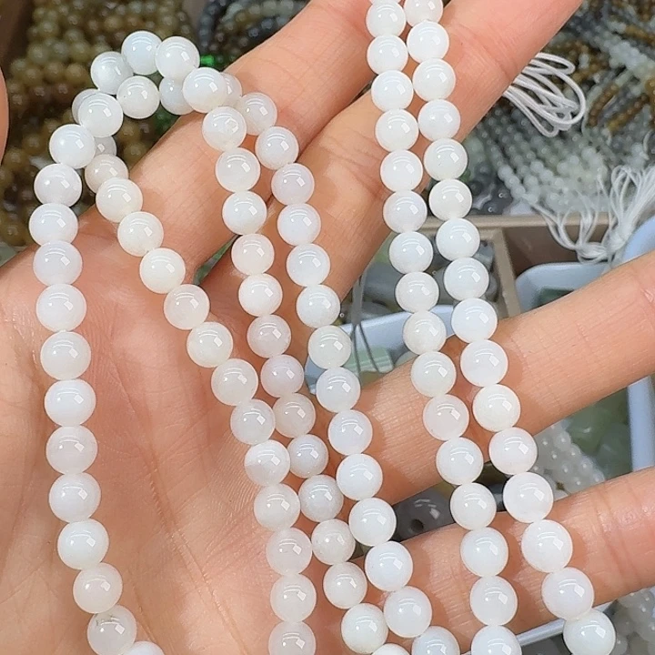 和田玉未镶嵌颈饰6mm