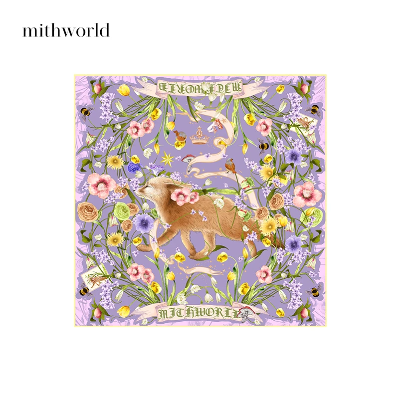 mithworld/沵媞“纯真世界”丝巾狐狸印花丝巾W9DFA0057R4A