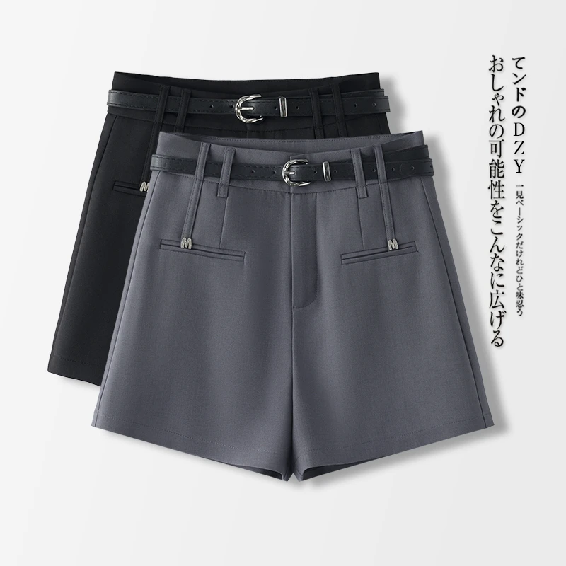 高档西装短裤女2025爆款春秋外穿高腰显瘦韩版洋气阔腿A字靴裤潮