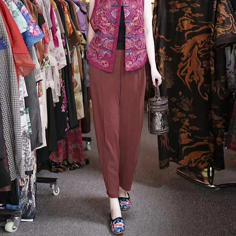 【原创设计】香蕉气球扎染萝卜裤女大码显瘦九分--休闲百搭