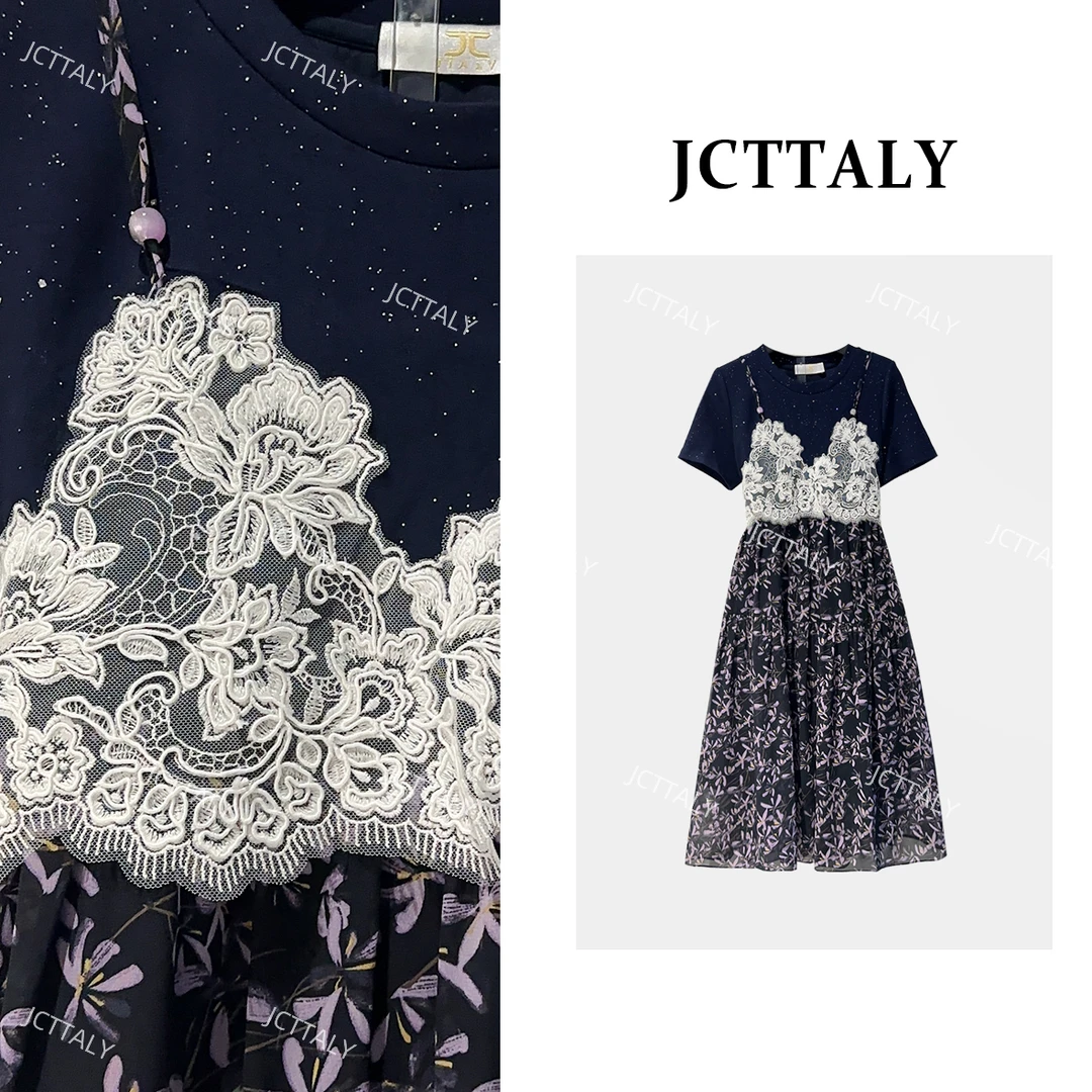 【FF专属】【18】千金风印花夏H型裙宽松提花连衣裙复古短袖JC-A3586
