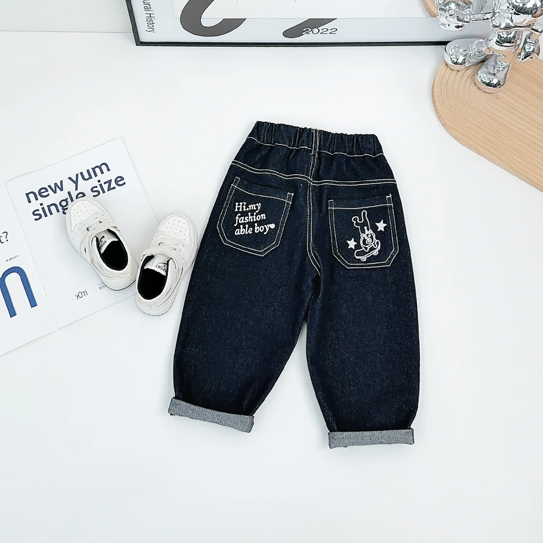 男童裤子春夏款儿童牛仔裤2025新款春装潮 FB25033 悠悠童话童装