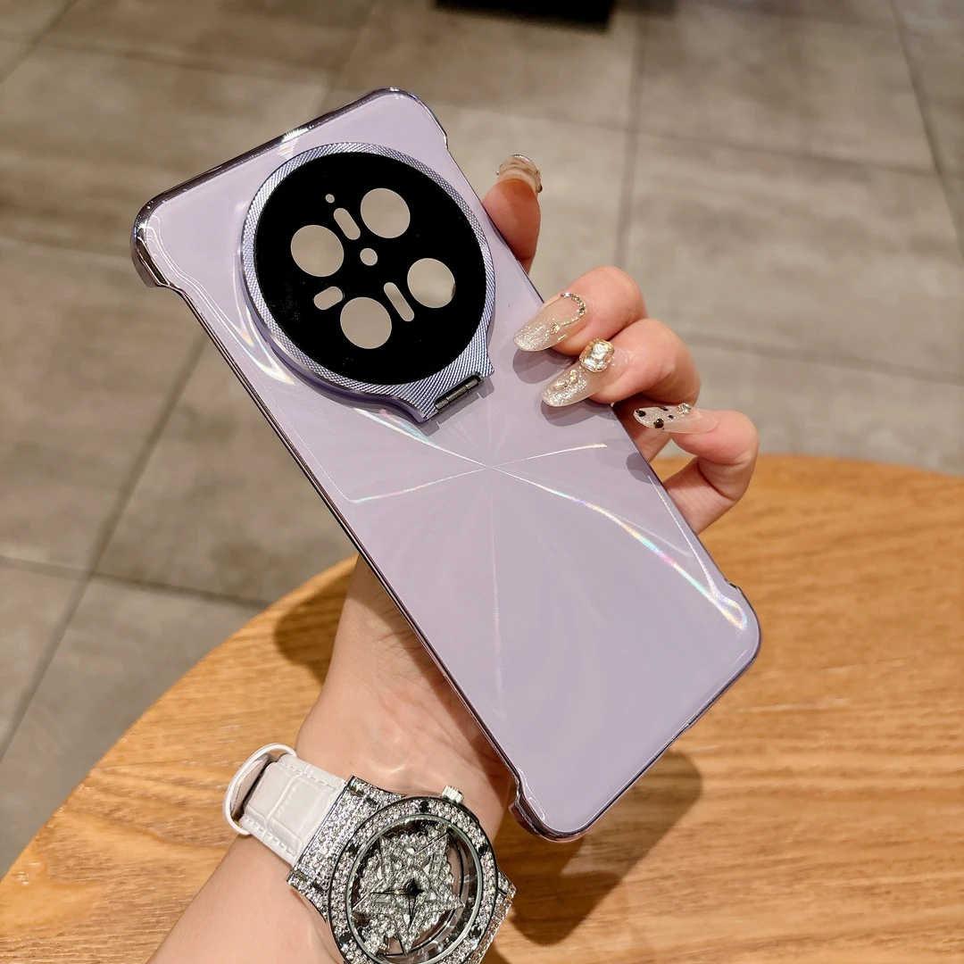 无边框全包金属镜头翻盖支架适用华为手机壳实用配件轻奢小众男女