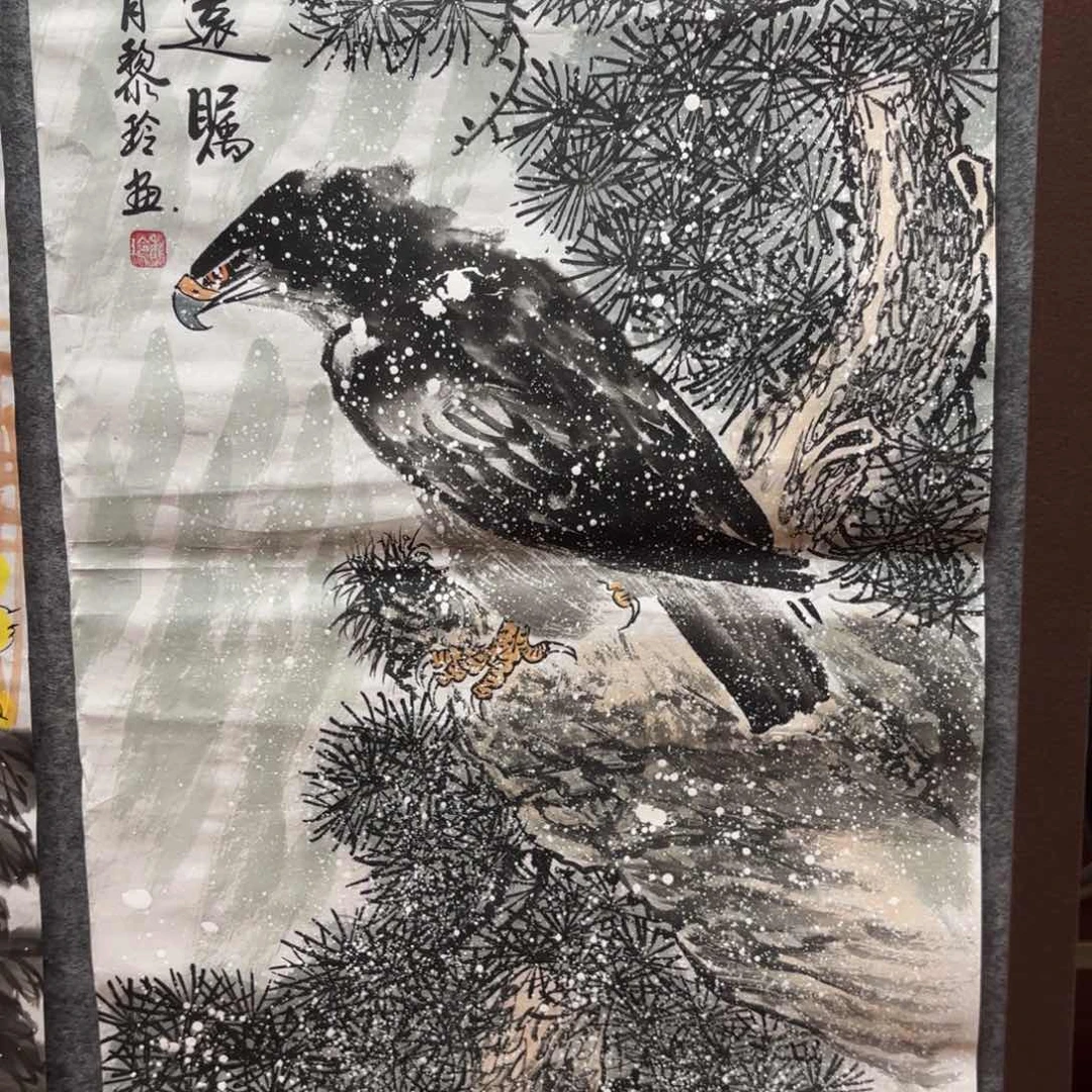 国画画家黎玲花鸟山水作品精品手绘