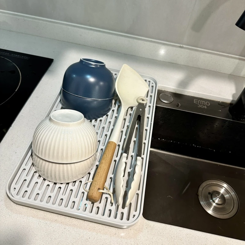 拾物造家双层日式沥水水杯托盘咖啡杯茶杯收纳桌面茶几茶盘置物架