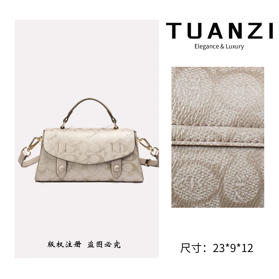 TUANZI【高端玩家】新款高级气质手提单肩斜挎女包 BF-66320-香槟金