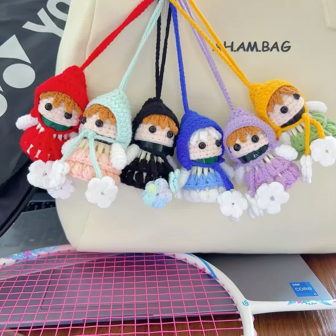 新品大帽子雪人羽毛球网红车载后视镜羽毛球手工diy艺术品