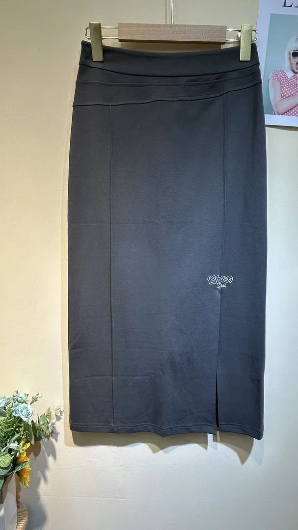 村 春夏新款西装开叉半身裙中长款高腰包臀气质时尚