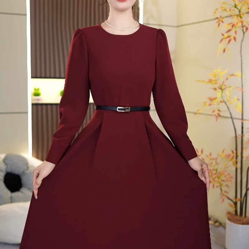 【上新定制255185】 S-XL 新款秋冬简约修身显瘦气质轻奢连衣裙女