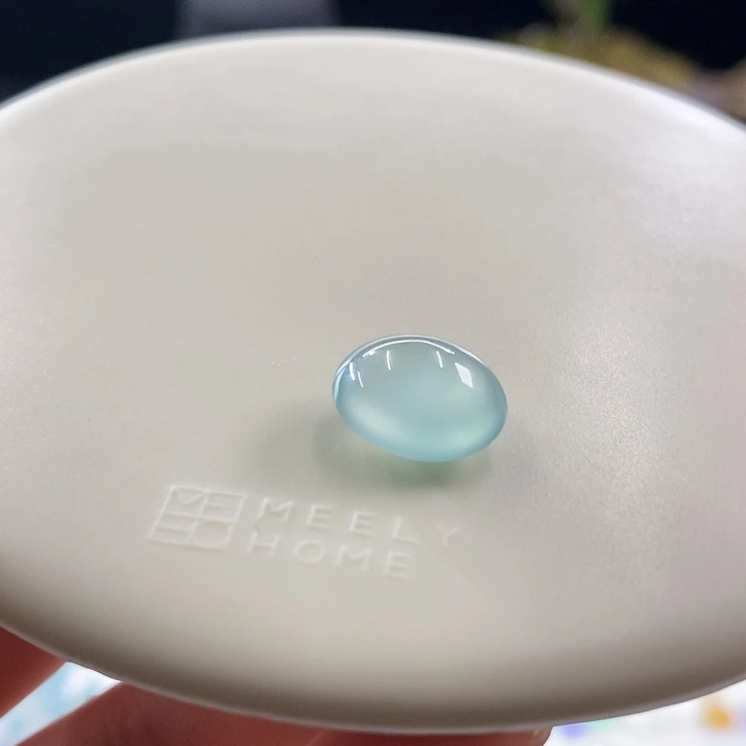 散珠翡翠玻璃天空蓝蛋面