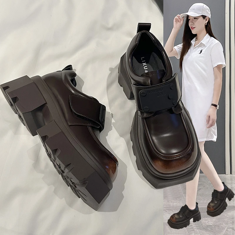 厚底乐福鞋女款2025年春季新款爆款英伦风小皮鞋百搭玛丽珍女鞋子