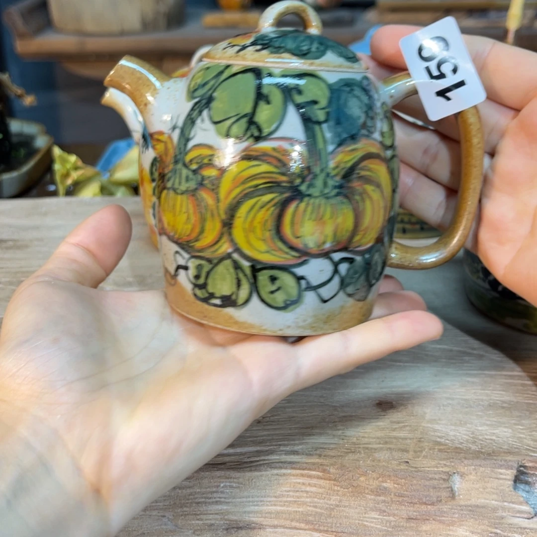 壶素浅陶瓷手工手绘