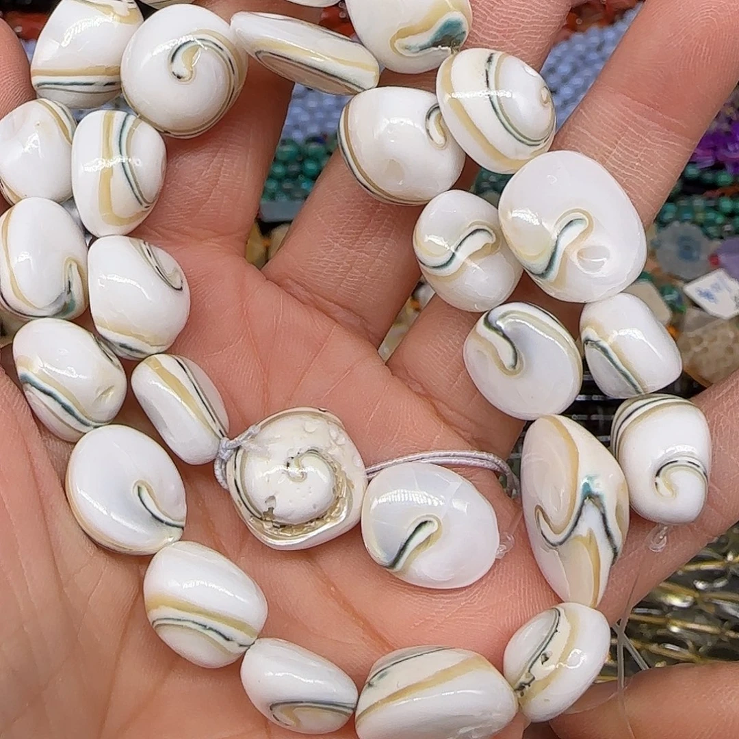 玛瑙/玉髓合金珠宝半成品螺10-12mm一条