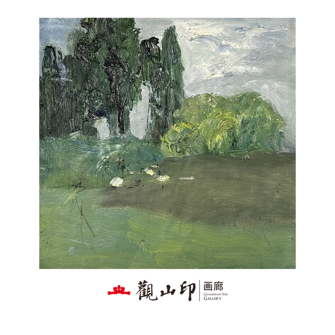L原创手绘风景油画48x48cm丛林作品1220