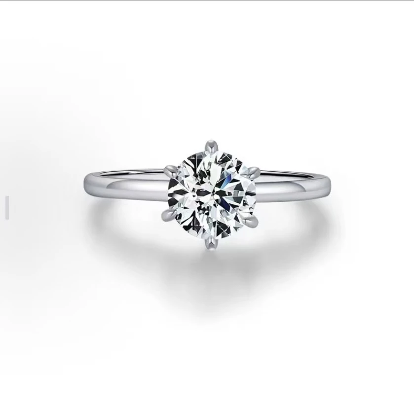 私人订制 经典T家六爪女戒1.0ct