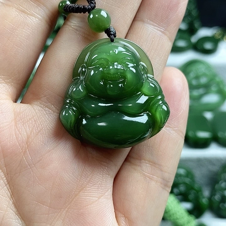 和田玉（碧玉）未镶嵌吊坠(不含链)30mm