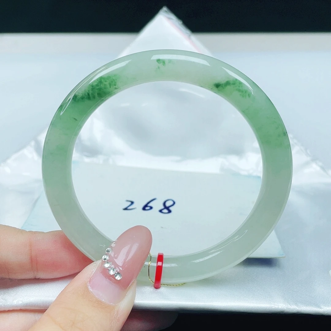 翡翠未镶嵌手镯 圆条54+