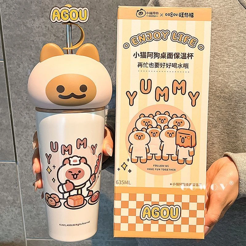 小猫阿狗暹罗猫保温杯大容量水杯子爆款2025新款女冰霸杯生日礼物