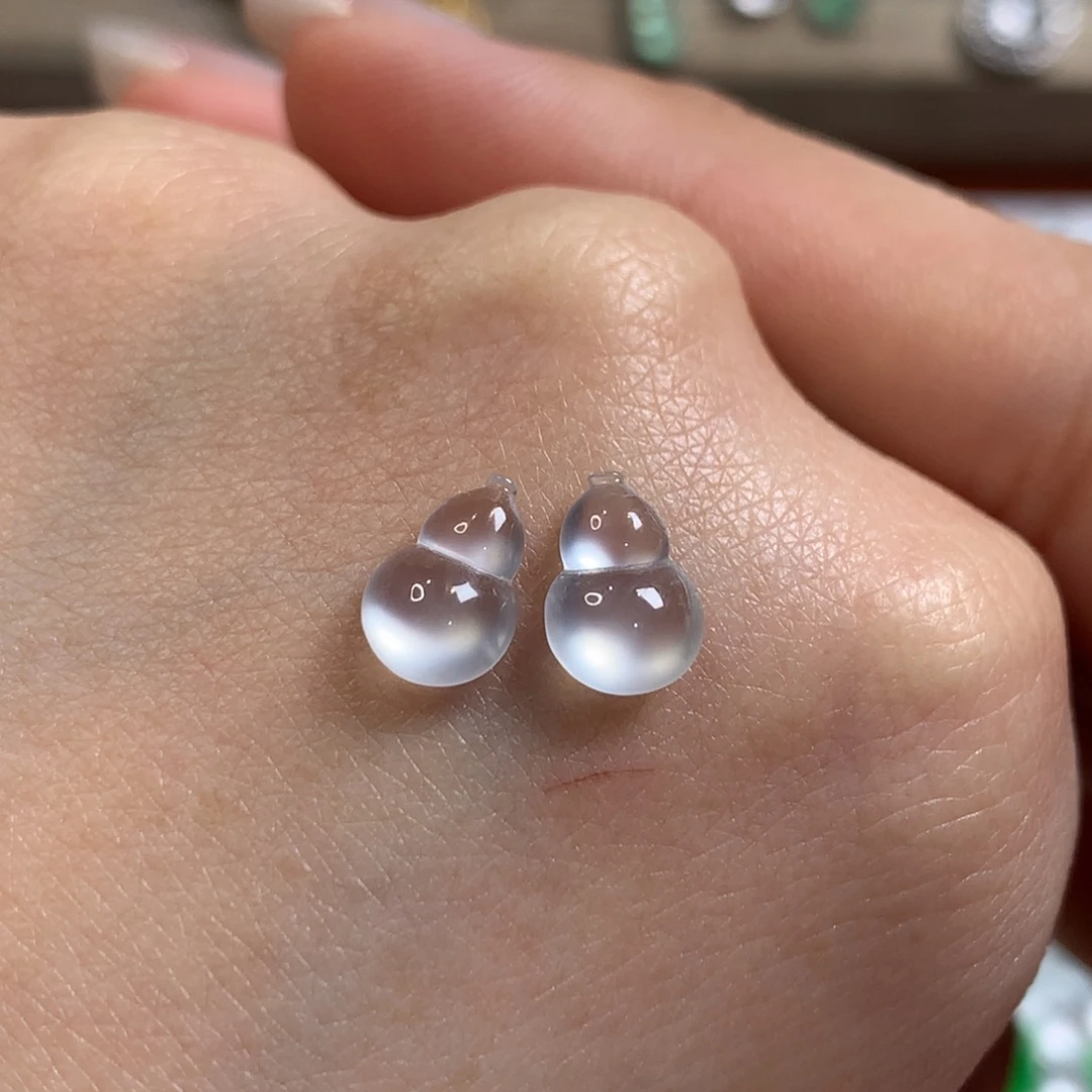 翡翠未镶嵌颈饰单颗玻璃种光好白葫芦