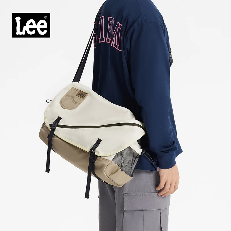 Lee斜挎包男潮牌单肩包女背包日系邮差包简约百搭大容量2025新款