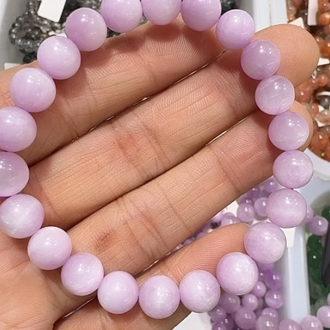 锂辉石紫锂辉手串8.9mm拍多呀发其一未镶嵌