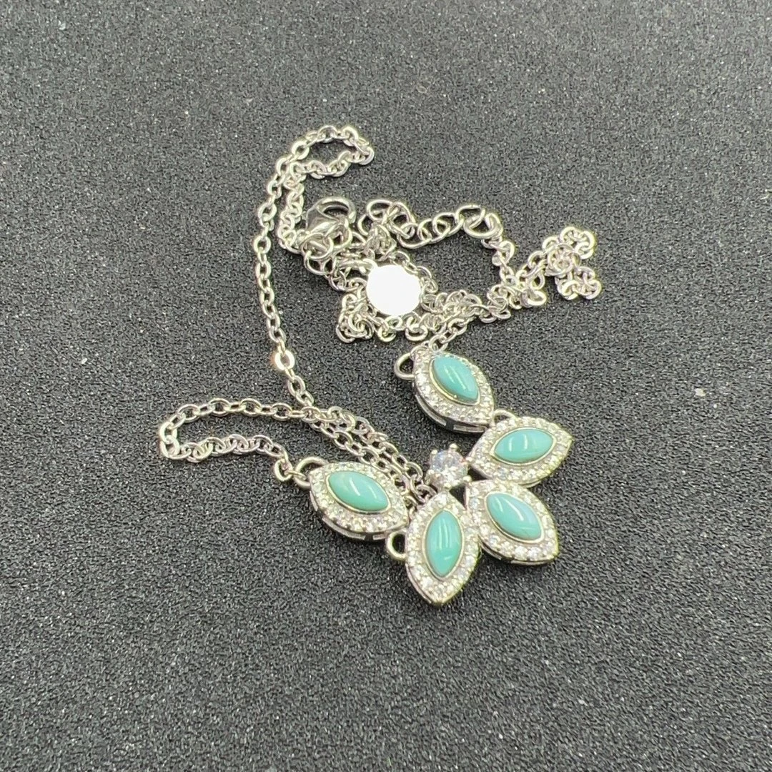 BY0114FWJS标22 绿松石蝴蝶项链