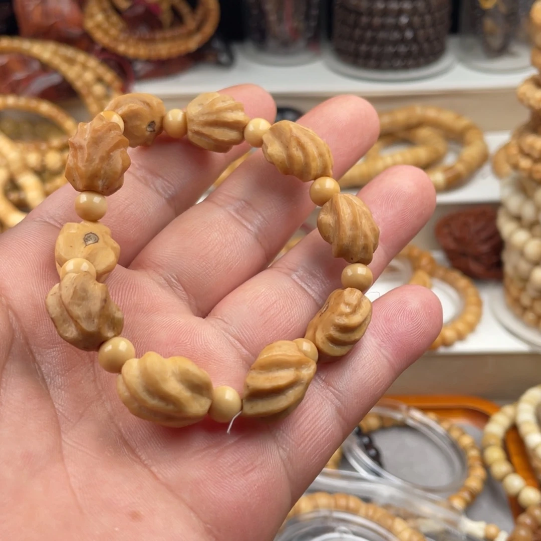 星月菩提手串麦**～天然老料无泡双氧水原籽手串