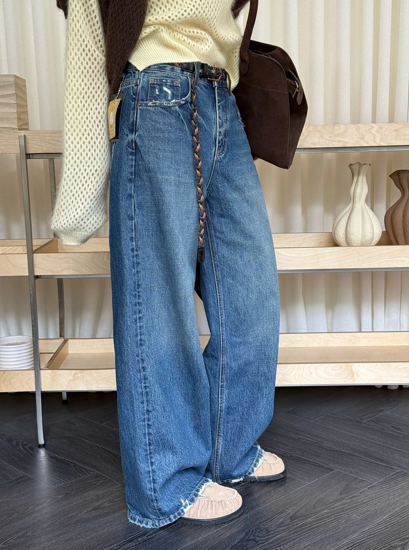 耶耶YEYE特价福福no退no换|进口土耳其面料”高级气质百搭牛仔裤