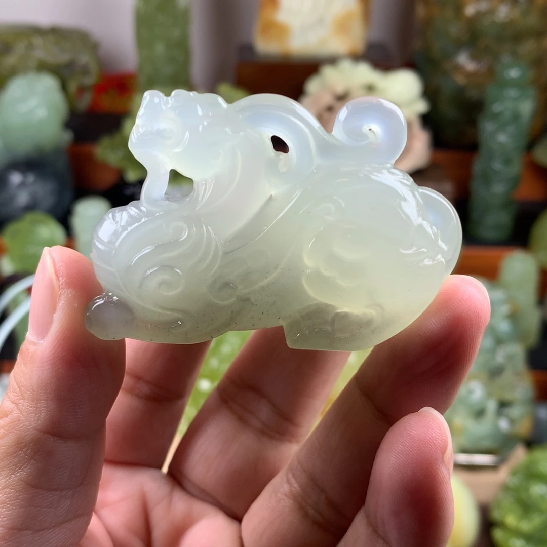 岫玉未镶嵌手把件玉**宝