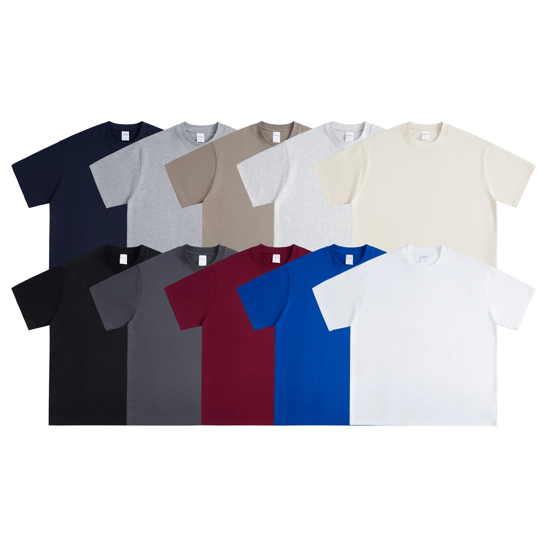 300g重磅美式纯棉短袖t恤夏季情侣纯色宽松纯色打底衫t男女款上衣