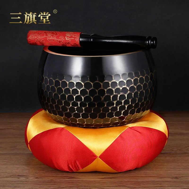 台湾铜磬铜钵佛音碗修行钵瑜伽颂钵法器家用黑色黄铜