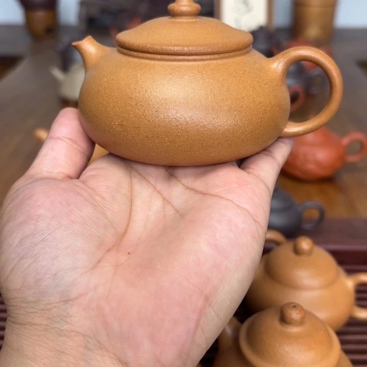 茶壶紫砂寒江180毫升黄金段