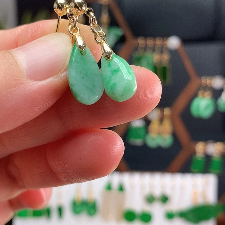 翡翠未镶嵌耳饰耳饰