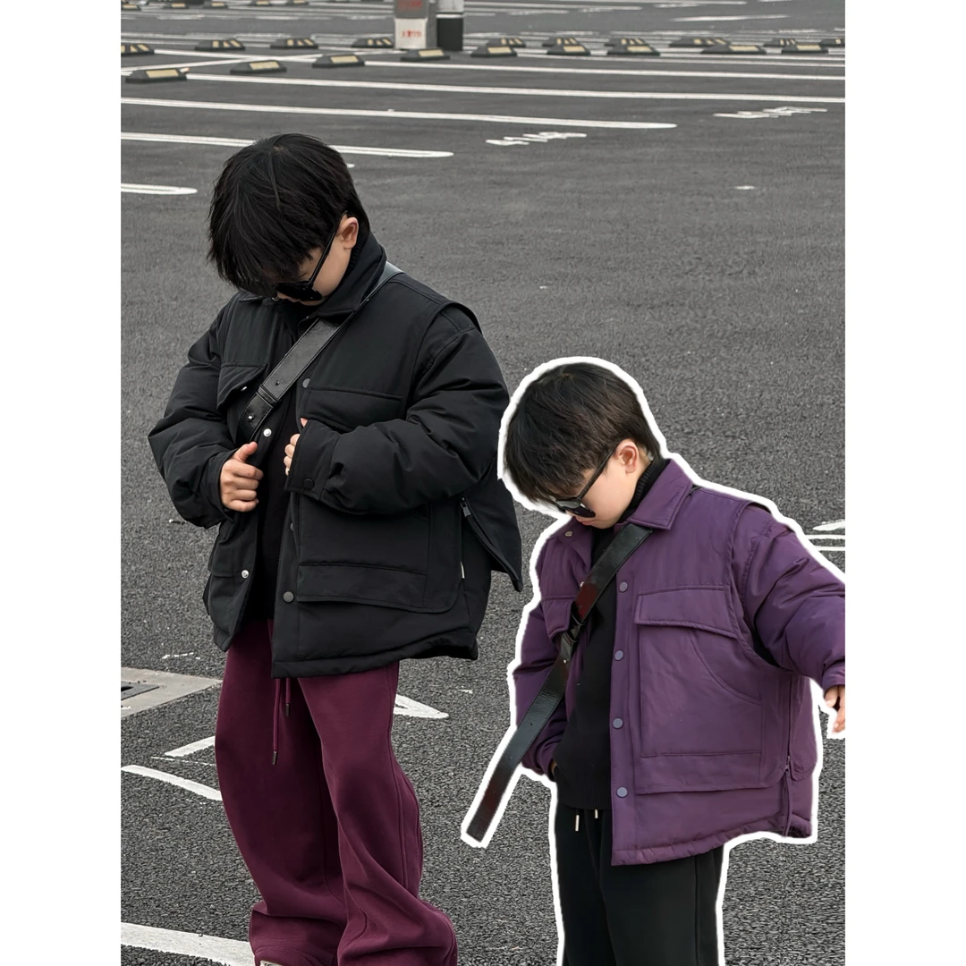 THE LUHAN 【港味细糠】儿童保暖休闲宽松潮流男童两色羽绒服24666