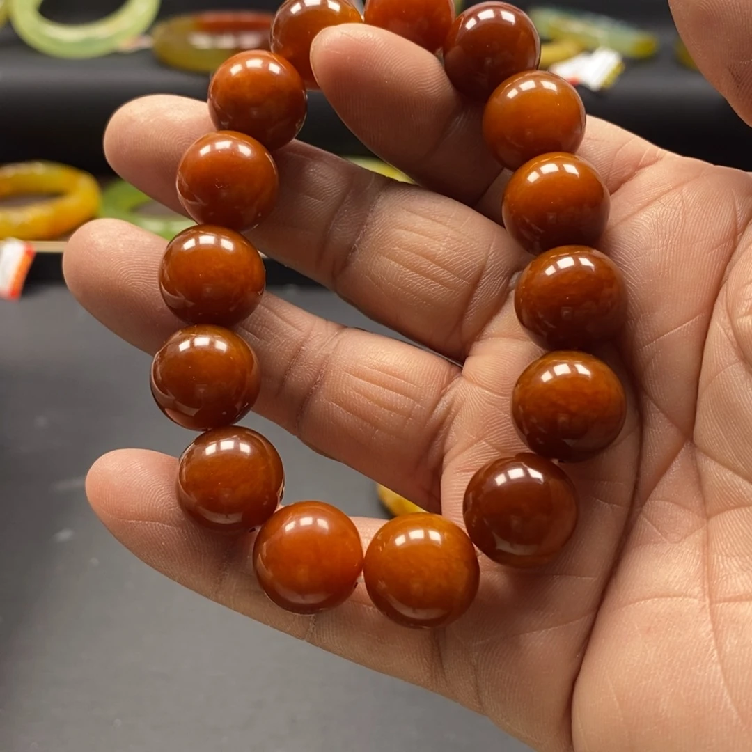 蛇纹石玉手串手链项链合金