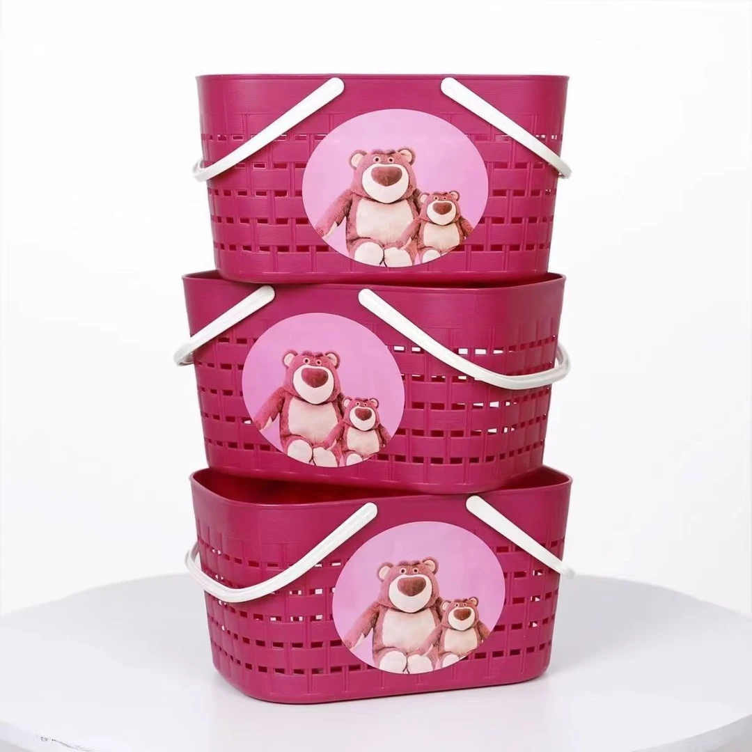 拍一发三个手提洗澡篮卡通浴筐放洗漱用品宿舍洗浴篮室收纳篮学生